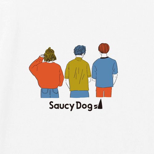 商品詳細ページ Saucy Dog Online Shop バックシルエットtシャツver ホワイト