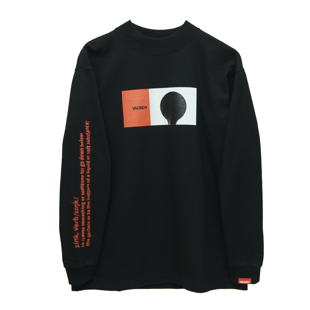 Long Sleeve Light Sweatshirts“Sink”[Black]