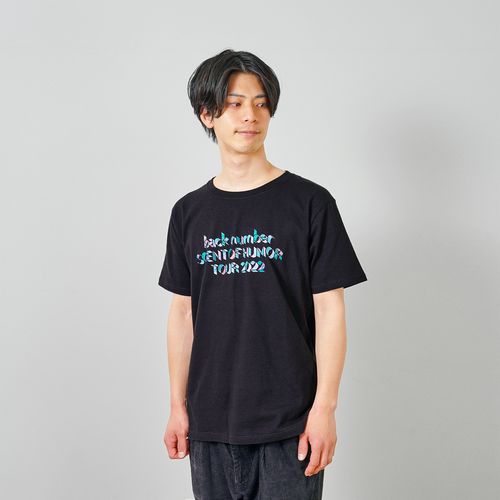 カラフル銀テープTシャツ/ブラック