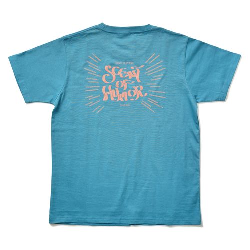 カラフル銀テープTシャツ/ブルー