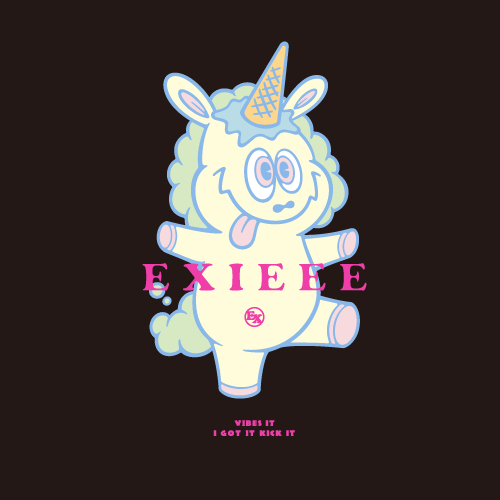 【EXIEEE×entrance】 ロンTシャツ(ユニコーン) / ブラック