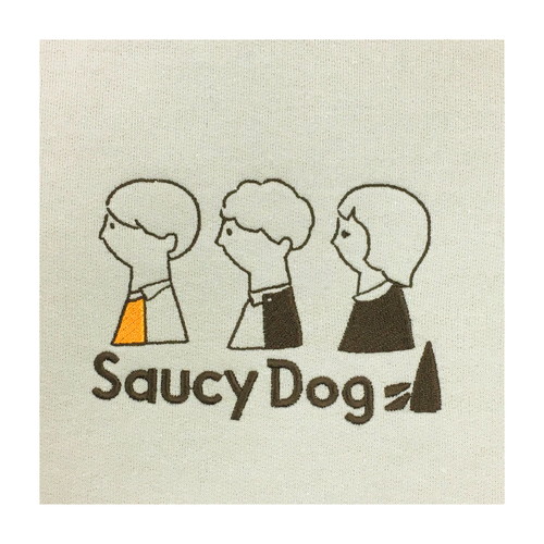 商品詳細ページ Saucy Dog Online Shop メンバーモチーフ刺繍スウェット サンド