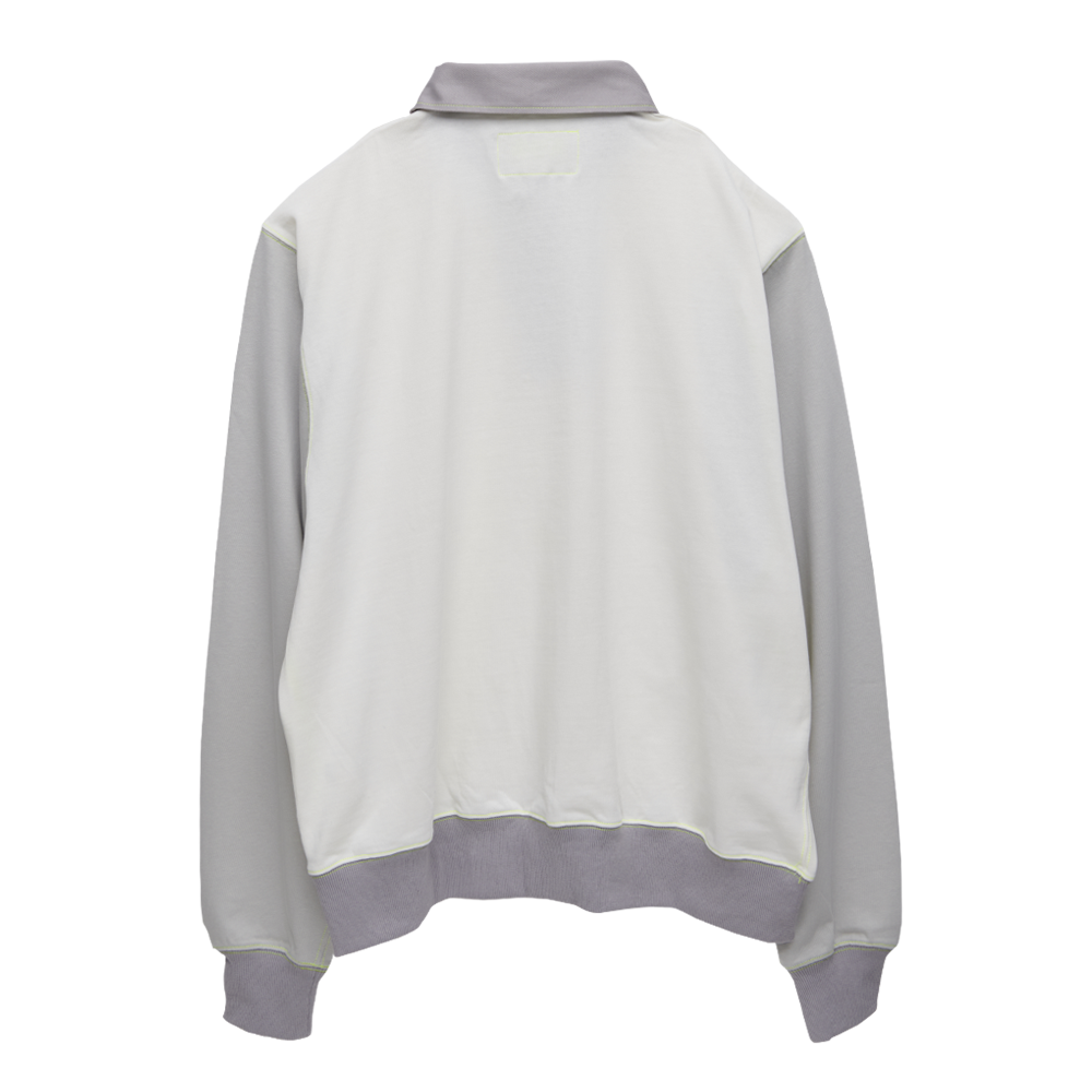 【Limited】Long Sleeve Polo Shirts “SHINKOKYU”[White x Light Gray ]