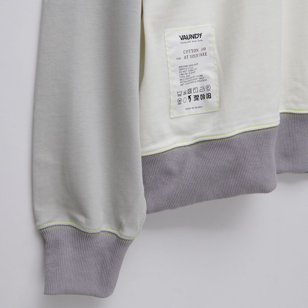 【Limited】Long Sleeve Polo Shirts “SHINKOKYU”[White x Light Gray ]